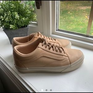 Super Cute leather peach vans